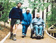 park ranger Nick Singleton with Annabel and Graham Tapper