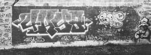 The calling cards of Christchurch taggers. Help stamp out this vandalism by calling 0800 TAGGED or 0800 824433.