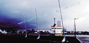 Skyline 2000, a work by Bill Culbert at the Millennium Dome in London.
