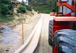 New curbs and road being laid