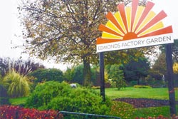 the entrance to the Edmonds Factory Garden