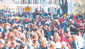 Flush with success:Tens of thousands of city people urned out to celebrate our Super 12 rugby team’s victory. Good on them.