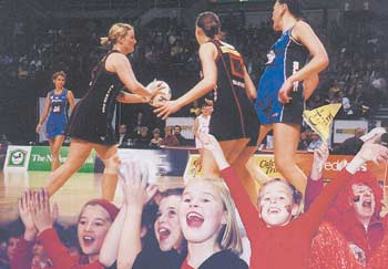 Young fans get behind their Canterbury Flames netballers at a recent match at the Council’s WestpacTrust Centre. The Flames made the venue their home court for the winter netball season, and immediately increased crowd numbers by more than 1000.