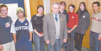 A helping hand: From left are Ben Pickersgill-Brown, Daniel Bain, Amanda Hamilton,Youth Development Committee Chairman Dennis Hills, Phillip Elisara, Lisa Graham, Olivia Bannerman and Ara Tai Rakena.