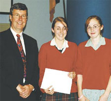 The Mayor presents Avonside Girls High School’s Ice Team with an award for commitment at a regional awards ceremony for the Lion Foundation Young Enterprise Scheme. The Council’s economic development arm, Canterbury Development Corporation, is the main regional sponsor of the scheme. CDC supports it as part of its Outside The Square Youth Enterprise initiative to encourage enterprising attitudes among young Canterbians. The over-all Canterbury regional winner was La Vie Sienne, from St. Thomas of Canterbury College, for their Envirotech product. The runner-up was O.L.D. from Christchurch Girls High, with Burst Vitamins.