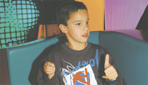 Jayden Tupara enjoys dancing on the resonance floor; a piece of equipment that vibrates in response to music.