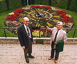 Warwick Scadden and Brian Briggs proudly display the award