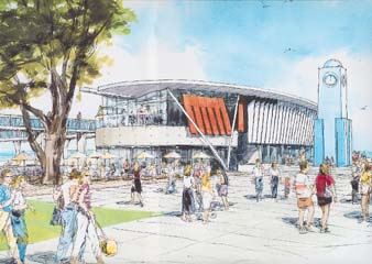 Architects impression of the new New Brighton library