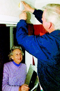 Eileen Foote watches Ian Frazer