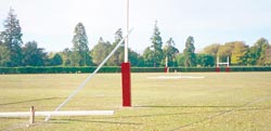 Broken rugby goal post