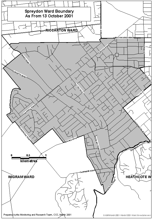 Spreydon Ward Map