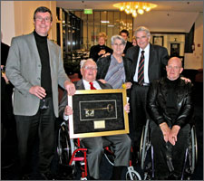 Charles Luney honoured by the City with Key, Mayor Garry Moore, Chas Luney, Cr Carole Evans, Ron Wright and Cr Graham Condon