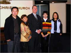 On 27th May 2004 the Mayor met with a group of young journalists from China. NZ Trade and Enterprise brought the Journalists to NZ to gain an accurate understanding of NZ's ability to deliver education to international students. The Mayor discussed Christchurch's commitment to supporting international students and developing long term strategic partnerships with China