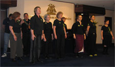 In recognition of Maori Language Week (the last week of July) the CCC's 'Songbirds' serenaded Civic Office staff in the Mayor's lounge