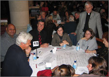 Mayor Garry Moore engages with enthusiastic participants in Its Time to Talk at Christ Church Cathedral on Race Relations Day.